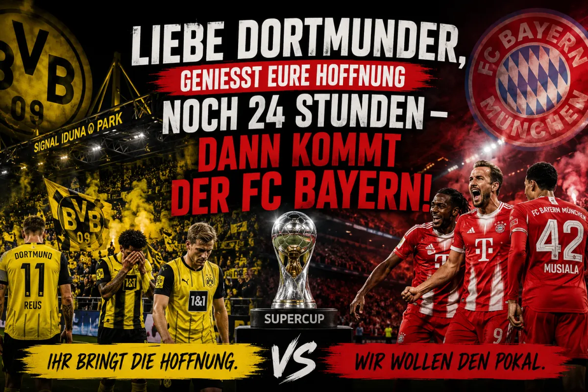 Liebe Dortmunder, genießt eure Hoffnung noch 24 Stunden – dann kommt der FC Bayern!